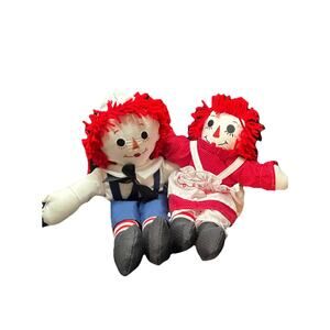 Vintage Raggedy Ann & Andy Dolls Handmade 15 Inches Nostalgic Classic‎